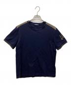 HERNOヘルノ）の古着「コットン ピケ クルーネック ロゴTシャツ」｜ネイビー