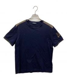 HERNO（ヘルノ）の古着「コットン ピケ クルーネック ロゴTシャツ」｜ネイビー