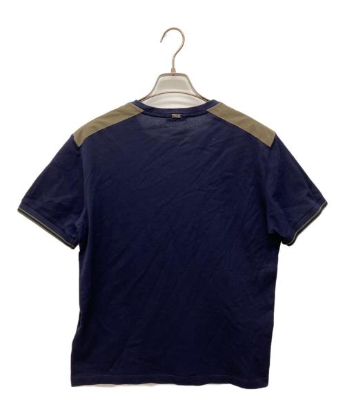 HERNO（ヘルノ）HERNO (ヘルノ) コットン ピケ クルーネック ロゴTシャツ ネイビー サイズ:46の古着・服飾アイテム