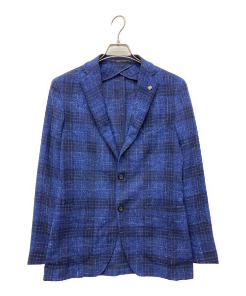 TAGLIATORE（タリアトーレ）TAGLIATORE (タリアトーレ) チェック テーラード ジャケット ブルー サイズ:44の古着・服飾アイテム