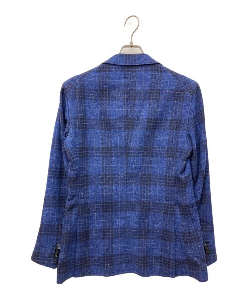 TAGLIATORE（タリアトーレ）TAGLIATORE (タリアトーレ) チェック テーラード ジャケット ブルー サイズ:44の古着・服飾アイテム