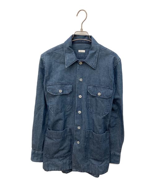 ORIAN（オリアン）ORIAN (オリアン) リネンブレンドサファリシャツジャケット インディゴ サイズ:Sの古着・服飾アイテム