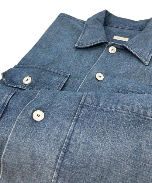 ORIAN（オリアン）ORIAN (オリアン) リネンブレンドサファリシャツジャケット インディゴ サイズ:Sの古着・服飾アイテム