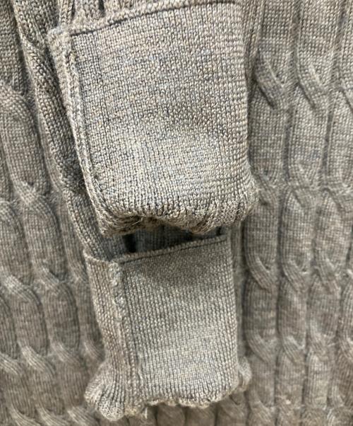 GRAN SASSO（グランサッソ）GRAN SASSO (グランサッソ) ハイゲージ ケーブル クルーネック ニット ブラウン サイズ:44の古着・服飾アイテム