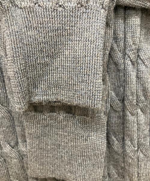 GRAN SASSO（グランサッソ）GRAN SASSO (グランサッソ) ハイゲージ ケーブル クルーネック ニット ブラウン サイズ:44の古着・服飾アイテム