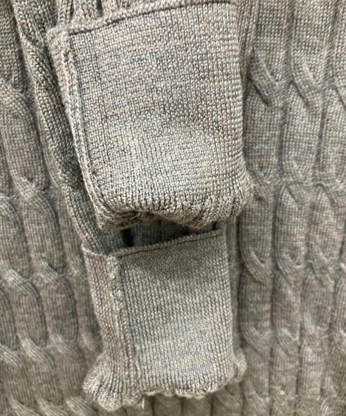 GRAN SASSO（グランサッソ）GRAN SASSO (グランサッソ) ハイゲージ ケーブル クルーネック ニット ブラウン サイズ:44の古着・服飾アイテム