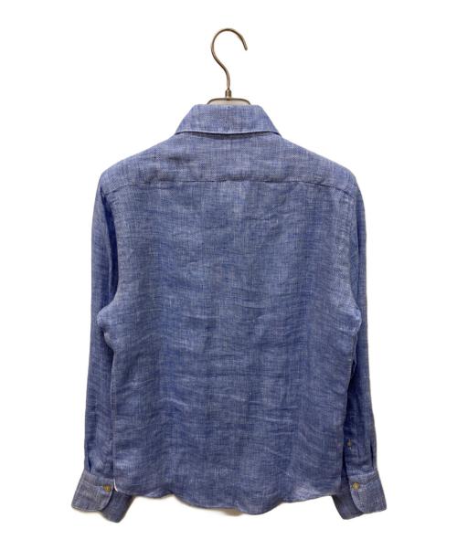 finamore（フィナモレ）Finamore (フィナモレ) リネンワイドカラーシャツ インディゴ サイズ:14/37の古着・服飾アイテム