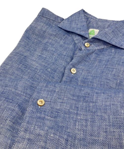 finamore（フィナモレ）Finamore (フィナモレ) リネンワイドカラーシャツ インディゴ サイズ:14/37の古着・服飾アイテム