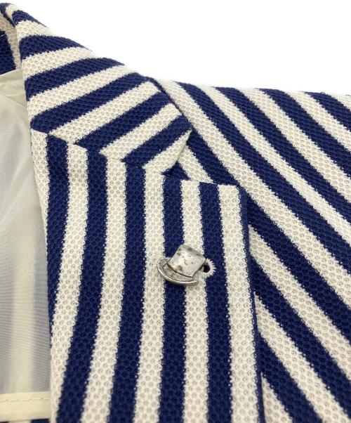 TAGLIATORE（タリアトーレ）TAGLIATORE (タリアトーレ) ストライプテーラードジャケット ネイビー サイズ:44の古着・服飾アイテム