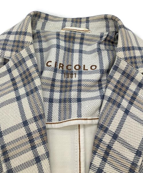 CIRCOLO 1901（チルコロ1901）Circolo 1901 (チルコロ1901) チェック柄テーラードジャケット グレー サイズ:44の古着・服飾アイテム