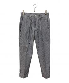 GERMANO×BEAMS F（ジェルマーノ×ビームスエフ）の古着「シアサッカー ストライプ イージー パンツ」｜ブラック