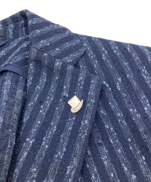 TAGLIATORE（タリアトーレ）TAGLIATORE (タリアトーレ) ストライプテーラードジャケット ブルー サイズ:44の古着・服飾アイテム