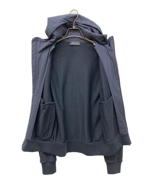 HERNO（ヘルノ）HERNO (ヘルノ) Laminarラミナー マーセライズドコットンスウェット×2レイヤーゴアテックスハイブリッドジップフーディー ネイビー サイズ:46の古着・服飾アイテム
