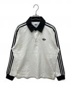 adidas Originalsアディダスオリジナル）の古着「3-STRIPES RUGBY LONGSLEEVE POLO」｜ホワイト