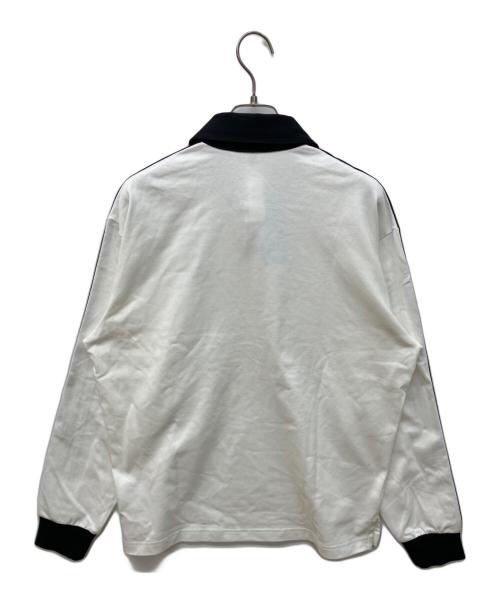 adidas Originals（アディダスオリジナル）adidas originals (アディダスオリジナル) 3-STRIPES RUGBY LONGSLEEVE POLO ホワイト サイズ:M 未使用品の古着・服飾アイテム