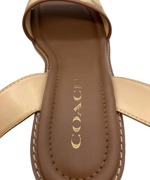 COACH（コーチ）COACH (コーチ) コーリー エスパドリーユ シグネチャー ジャガード ブラウン サイズ:7の古着・服飾アイテム