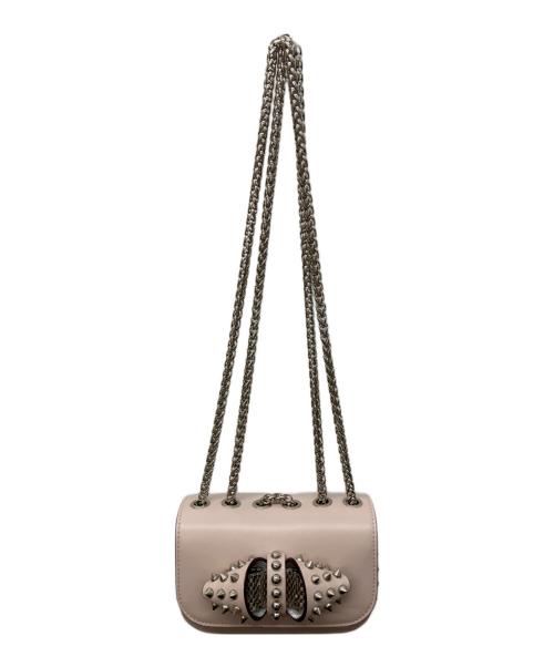 Christian Louboutin（クリスチャン・ルブタン）Christian Louboutin (クリスチャン・ルブタン) スウィート チャリティ スパイク カーフスキン チェーンショルダーバッグ ピンクの古着・服飾アイテム
