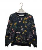 FRED PERRYフレッドペリー）の古着「FLORAL PRINT SWEAT SHIRT」｜ブラック
