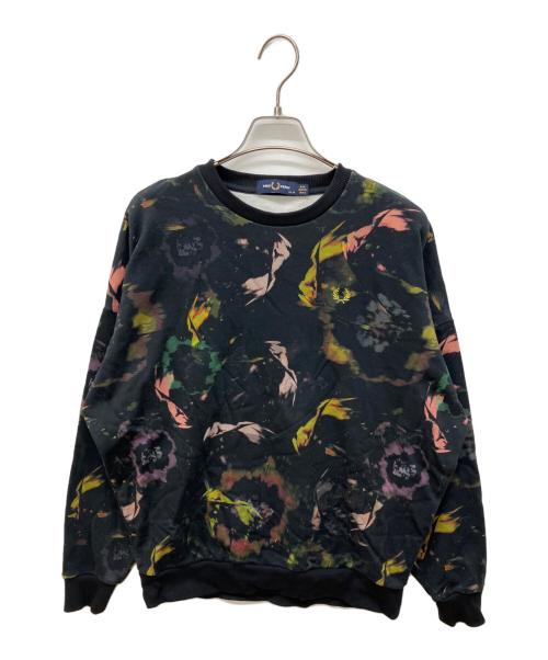 FRED PERRY（フレッドペリー）FRED PERRY (フレッドペリー) FLORAL PRINT SWEAT SHIRT ブラック サイズ:36の古着・服飾アイテム