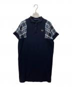 FRED PERRYフレッドペリー）の古着「チェックパッチワンピース」｜ネイビー