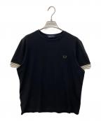 FRED PERRYフレッドペリー）の古着「ストライプド カフTシャツ」｜ブラック