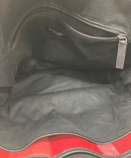 BLACK LABEL CRESTBRIDGE（ブラックレーベル クレストブリッジ）BLACK LABEL CRESTBRIDGE (ブラックレーベル クレストブリッジ) レザートートバッグ ブラックの古着・服飾アイテム