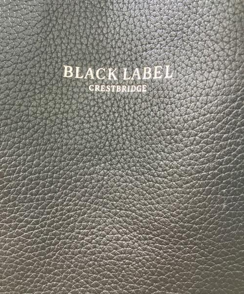 BLACK LABEL CRESTBRIDGE（ブラックレーベル クレストブリッジ）BLACK LABEL CRESTBRIDGE (ブラックレーベル クレストブリッジ) レザートートバッグ ブラックの古着・服飾アイテム