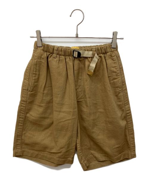 THE BLUEST OVERALLS（ザ ブルーエスト オーバーオールズ）THE BLUEST OVERALLS (ザ ブルーエスト オーバーオールズ) HERRINGBONE SHORT PANTS ブラウン サイズ:38の古着・服飾アイテム