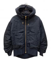 Spick and Span（スピック＆スパン）の古着「フーテッドギャザースリーブブルゾン」｜ネイビー