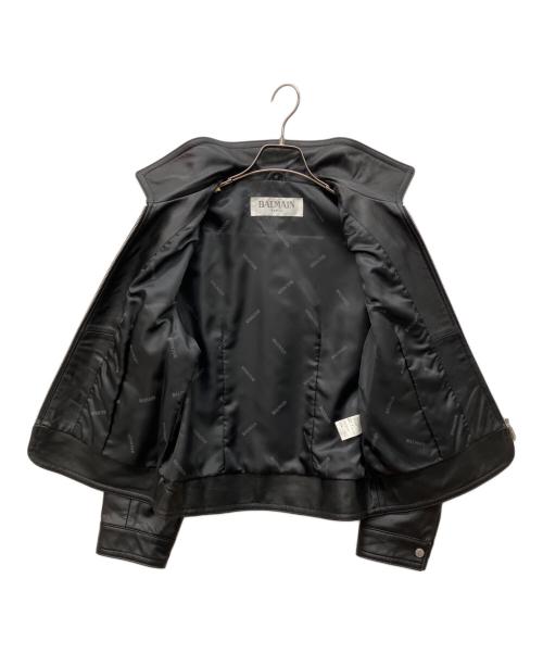 BALMAIN（バルマン）BALMAIN (バルマン) シングルラムレザージャケット ブラック サイズ:13の古着・服飾アイテム