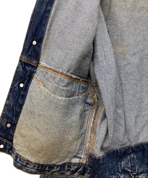 LEVI'S（リーバイス）LEVI'S (リーバイス) 襟コーデュロイデニムジャケット　ケミカルウォッシュ加工 インディゴ サイズ:Sの古着・服飾アイテム