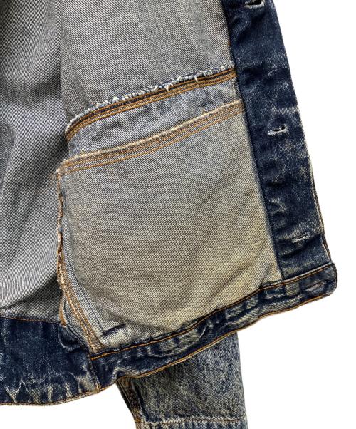 LEVI'S（リーバイス）LEVI'S (リーバイス) 襟コーデュロイデニムジャケット　ケミカルウォッシュ加工 インディゴ サイズ:Sの古着・服飾アイテム