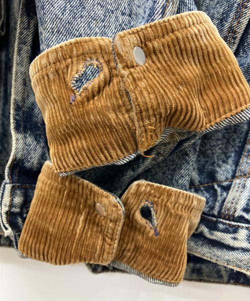 LEVI'S（リーバイス）LEVI'S (リーバイス) 襟コーデュロイデニムジャケット　ケミカルウォッシュ加工 インディゴ サイズ:Sの古着・服飾アイテム