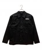 DOG TOWNドッグ タウン）の古着「L/Sシャツ　"L/S PATCH WORK SHIRT"　(Black)」｜ブラック