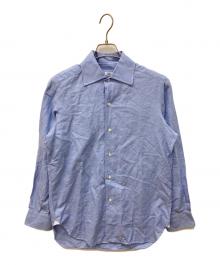 BARBA（バルバ）の古着「コットンリネンワイドカラーシャツ」｜ブルー
