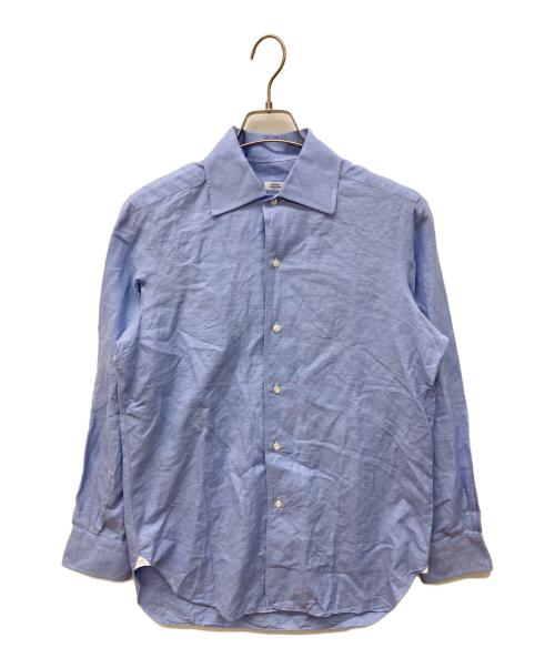 BARBA（バルバ）BARBA (バルバ) コットンリネンワイドカラーシャツ ブルー サイズ:39　15 1/2の古着・服飾アイテム