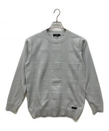 BLACK LABEL CRESTBRIDGE（ブラックレーベル クレストブリッジ）の古着「コンフィーシャドーチェックニット」｜ブルー