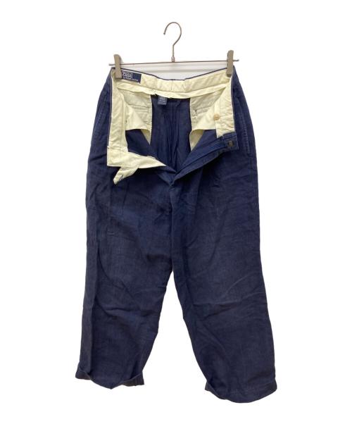POLO RALPH LAUREN（ポロ・ラルフローレン）POLO RALPH LAUREN (ポロ・ラルフローレン) リネンワイドパンツ ネイビー サイズ:W32×L34の古着・服飾アイテム