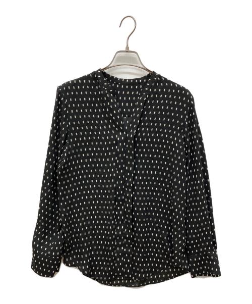 icB（アイシービー）icB (アイシービー) BackSatinAmunzen キーネックブラウス（バックサテンアムンゼン） ブラック サイズ:XSの古着・服飾アイテム