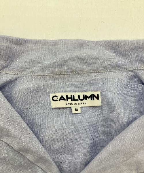 CAHLUMN（カウラム）CAHLUMN (カウラム) Linen Open Collar Long Sleeve Shirt　リネンオープンカラーロングスリーブシャツ　長袖シャツ スカイブルー サイズ:Ｍの古着・服飾アイテム