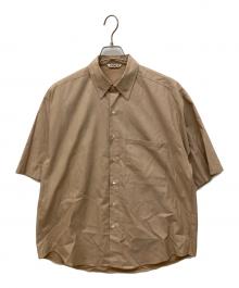 AURALEE（オーラリー）の古着「Washed FINX TWILL BIG Half sleeved シャツ　半袖シャツ」｜ベージュ