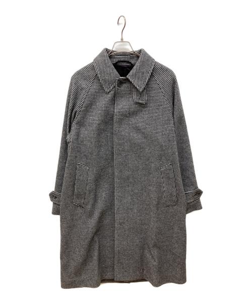 UNITED ARROWS（ユナイテッドアローズ）UNITED ARROWS (ユナイテッドアローズ) モッサ ハウンドトゥース バルマカーンコート　ロングコート グレー サイズ:Ｌの古着・服飾アイテム