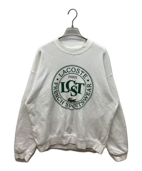 LACOSTE（ラコステ）LACOSTE (ラコステ) LCSTサークルグラフィッククルーネックスウェット ホワイト サイズ:5の古着・服飾アイテム