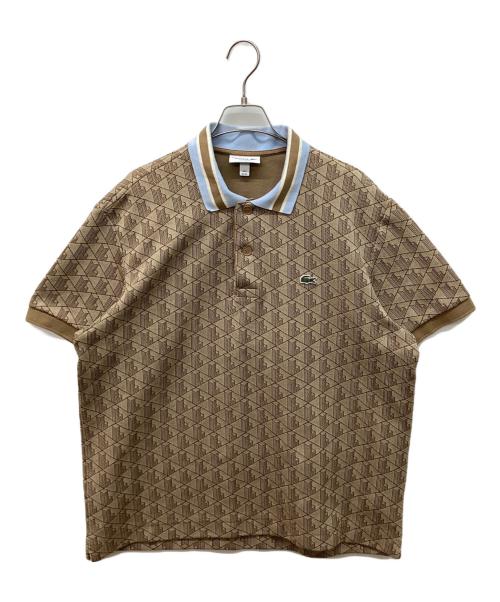 LACOSTE（ラコステ）LACOSTE (ラコステ) モノグラムジャガードポロシャツ ブラウン サイズ:6の古着・服飾アイテム