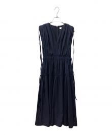CELFORD（セルフォード）の古着「カシュクールリボンノースリーブワンピース」｜ネイビー