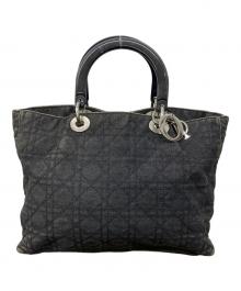Christian Dior（クリスチャン ディオール）の古着「デニムカナージュキルティングラージハンドバッグ」｜ブラック