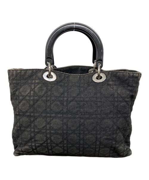 Christian Dior（クリスチャン ディオール）Christian Dior (クリスチャン ディオール) デニムカナージュキルティングラージハンドバッグ ブラックの古着・服飾アイテム