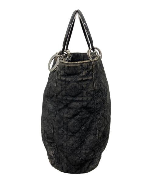 Christian Dior（クリスチャン ディオール）Christian Dior (クリスチャン ディオール) デニムカナージュキルティングラージハンドバッグ ブラックの古着・服飾アイテム