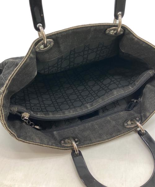 Christian Dior（クリスチャン ディオール）Christian Dior (クリスチャン ディオール) デニムカナージュキルティングラージハンドバッグ ブラックの古着・服飾アイテム
