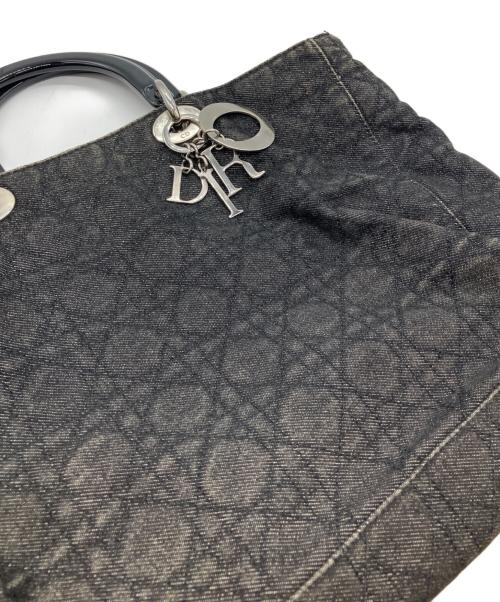 Christian Dior（クリスチャン ディオール）Christian Dior (クリスチャン ディオール) デニムカナージュキルティングラージハンドバッグ ブラックの古着・服飾アイテム